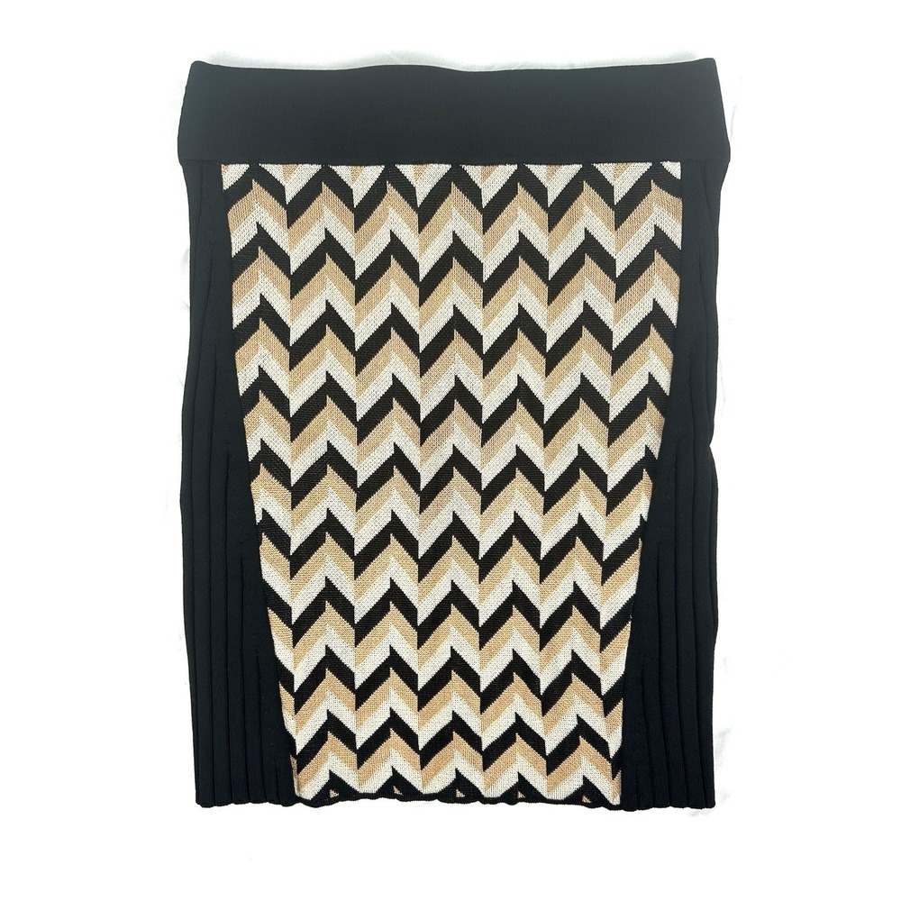 Rag & Bone Elaine Skirt Pumice Black Chevron Ribbed Knit Mini Skirt W2556318K XS